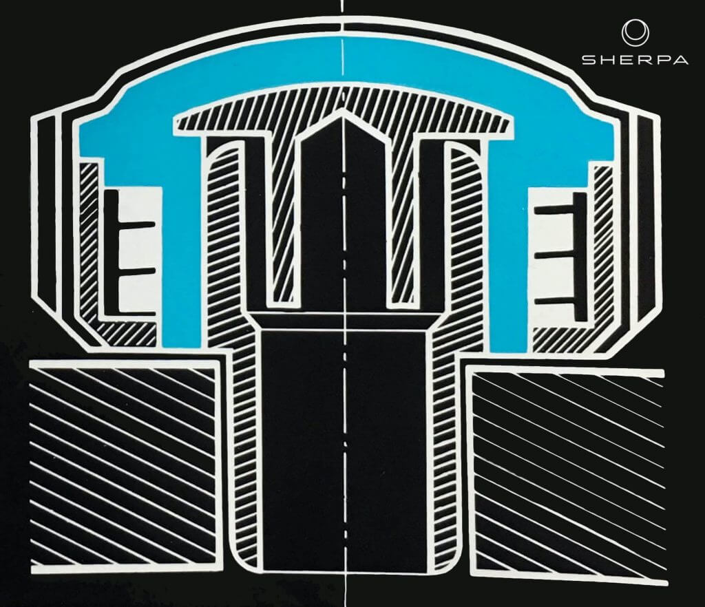 The original MONOFLEX compressor crown by EPSA, Ervin Piquerez SA, original illustration from an advertisement